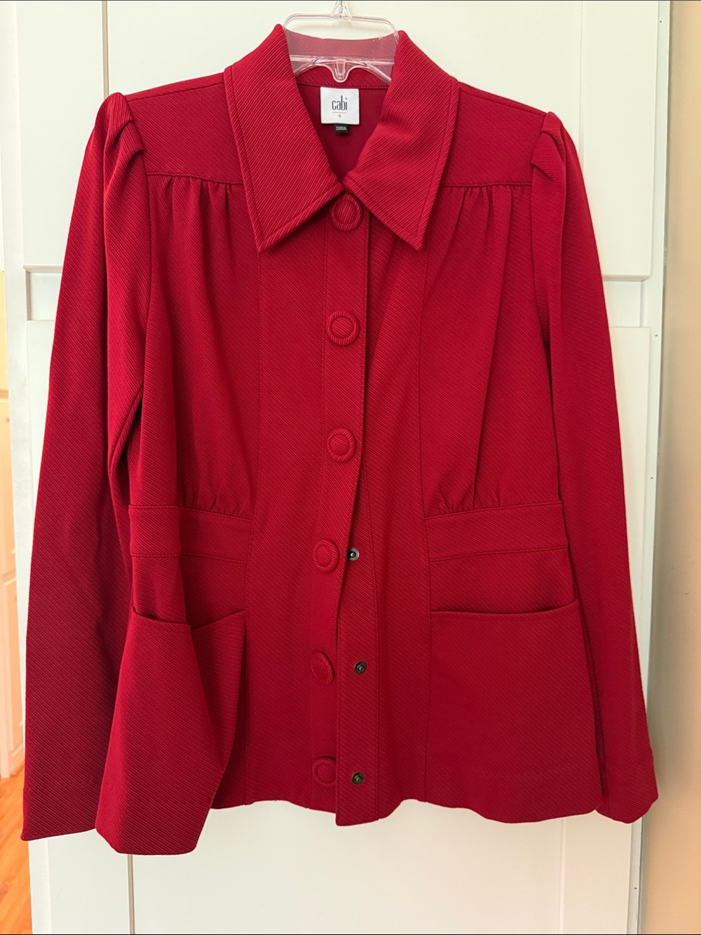 CAbi Vibrant Red Button/Snap Front Blazer